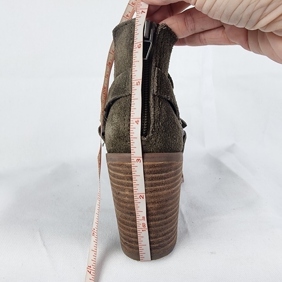 Crown Vintage Mason Moss Leather Open Toe Bootie SIZE 7.5 - Picture 9 of 9